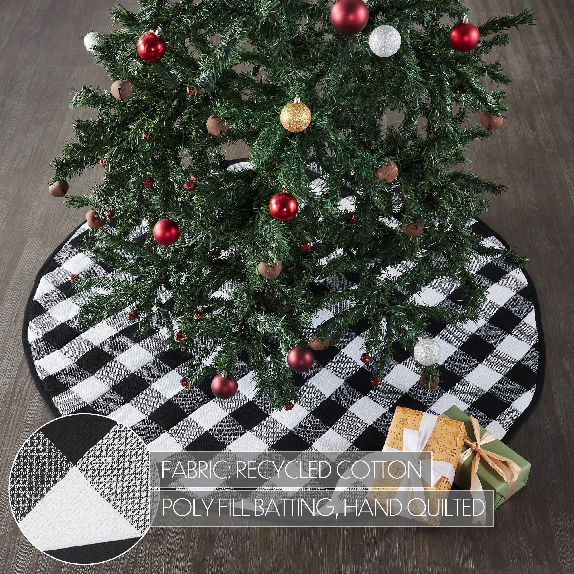 Annie Black Check Tree Skirt 48" VHC Brands