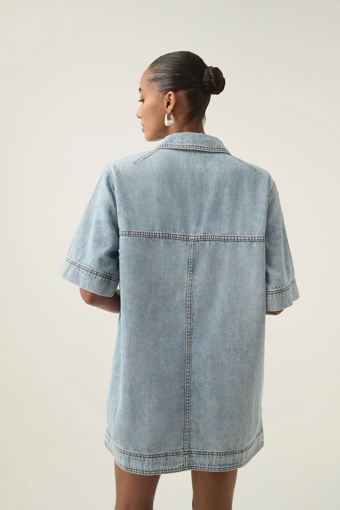 Aura Denim Mini Tunic Dress