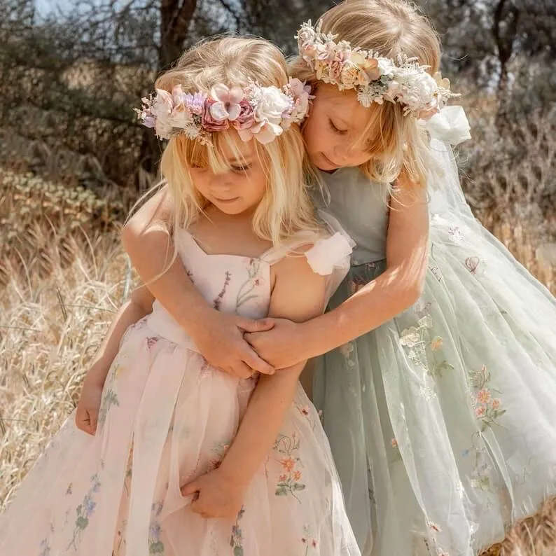 Baby Enchanted Angel Dress - Embroidered Pink