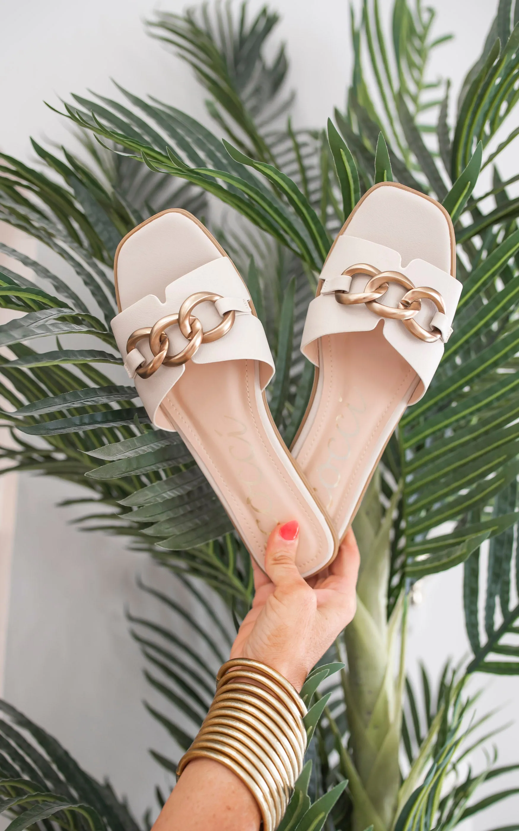 Baylor Chunky Matte Bronze Chain Detail Sandal - Final Sale