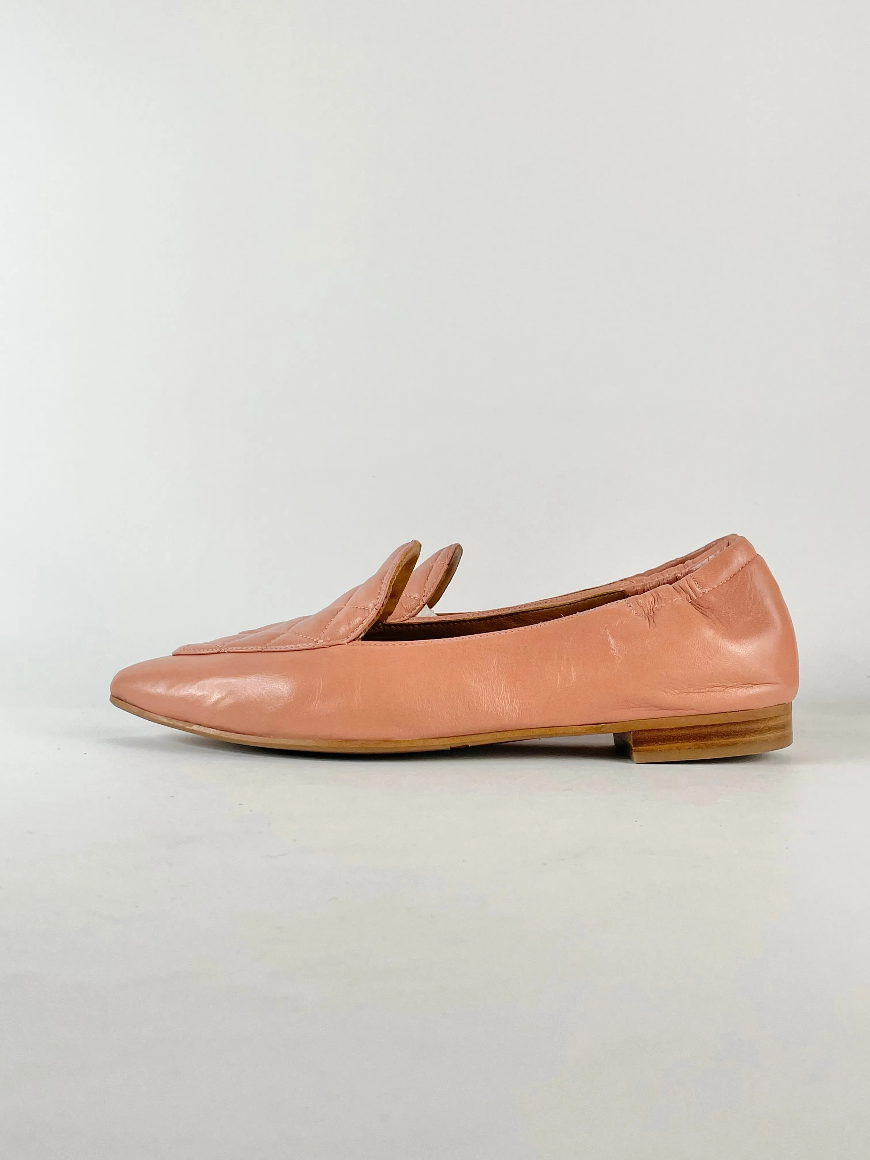 Billi Bi Dark Rose Nappa Leather Pointed Toe Flats - EU38