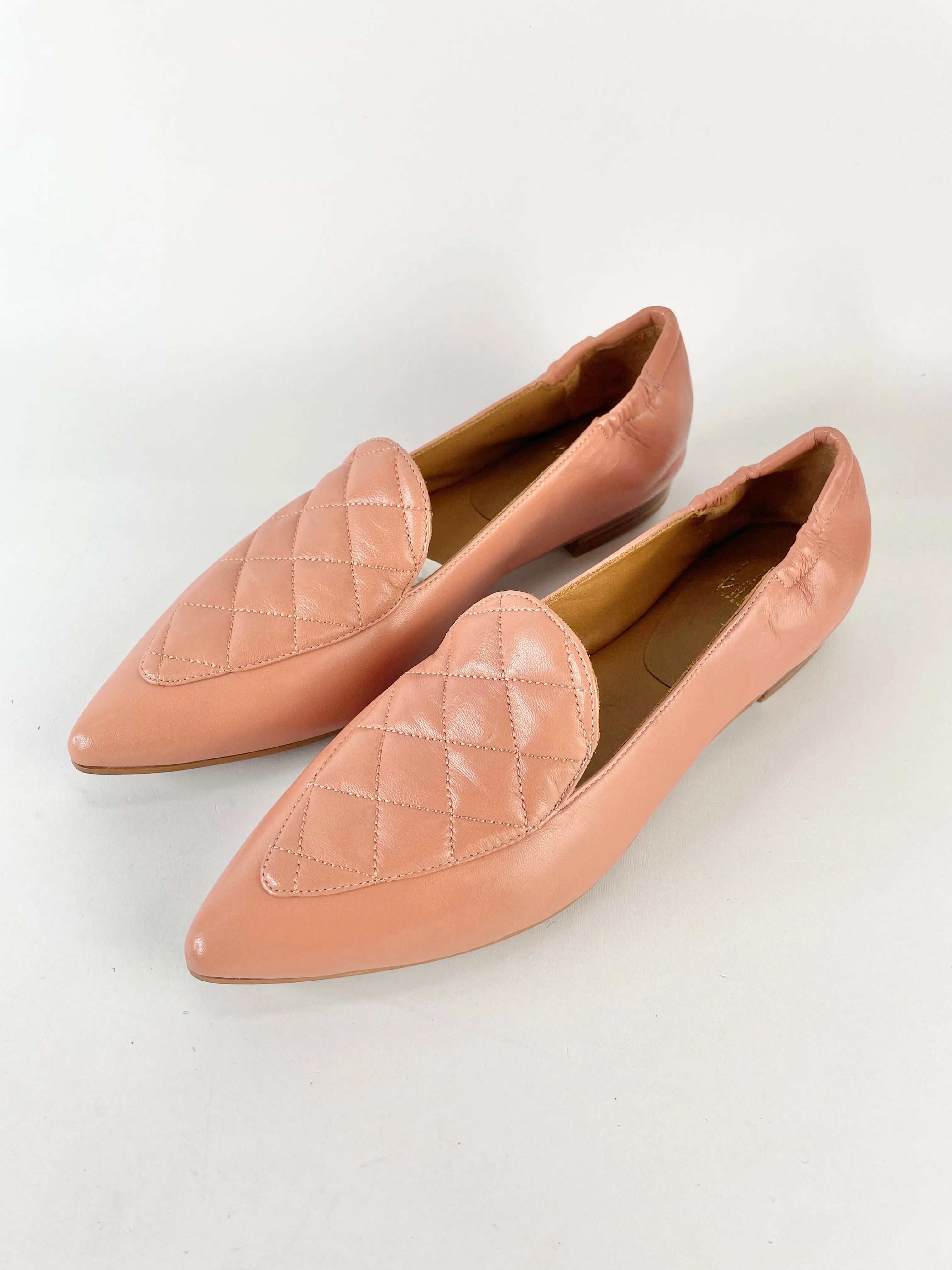 Billi Bi Dark Rose Nappa Leather Pointed Toe Flats - EU38