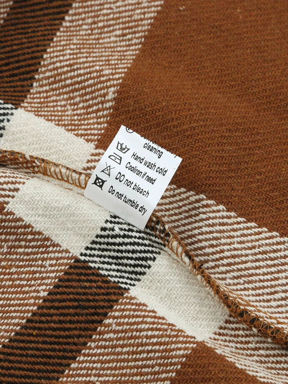 Brown Plaid Shacket with Pockets