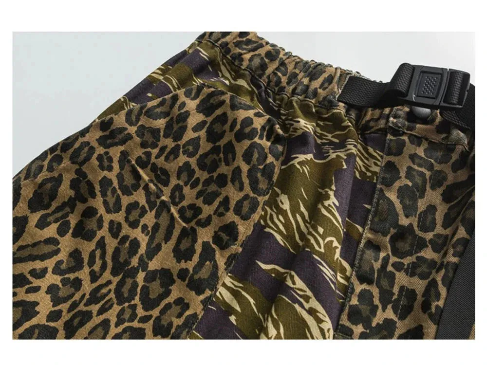 Camo/Animal Print Patchwork Shorts