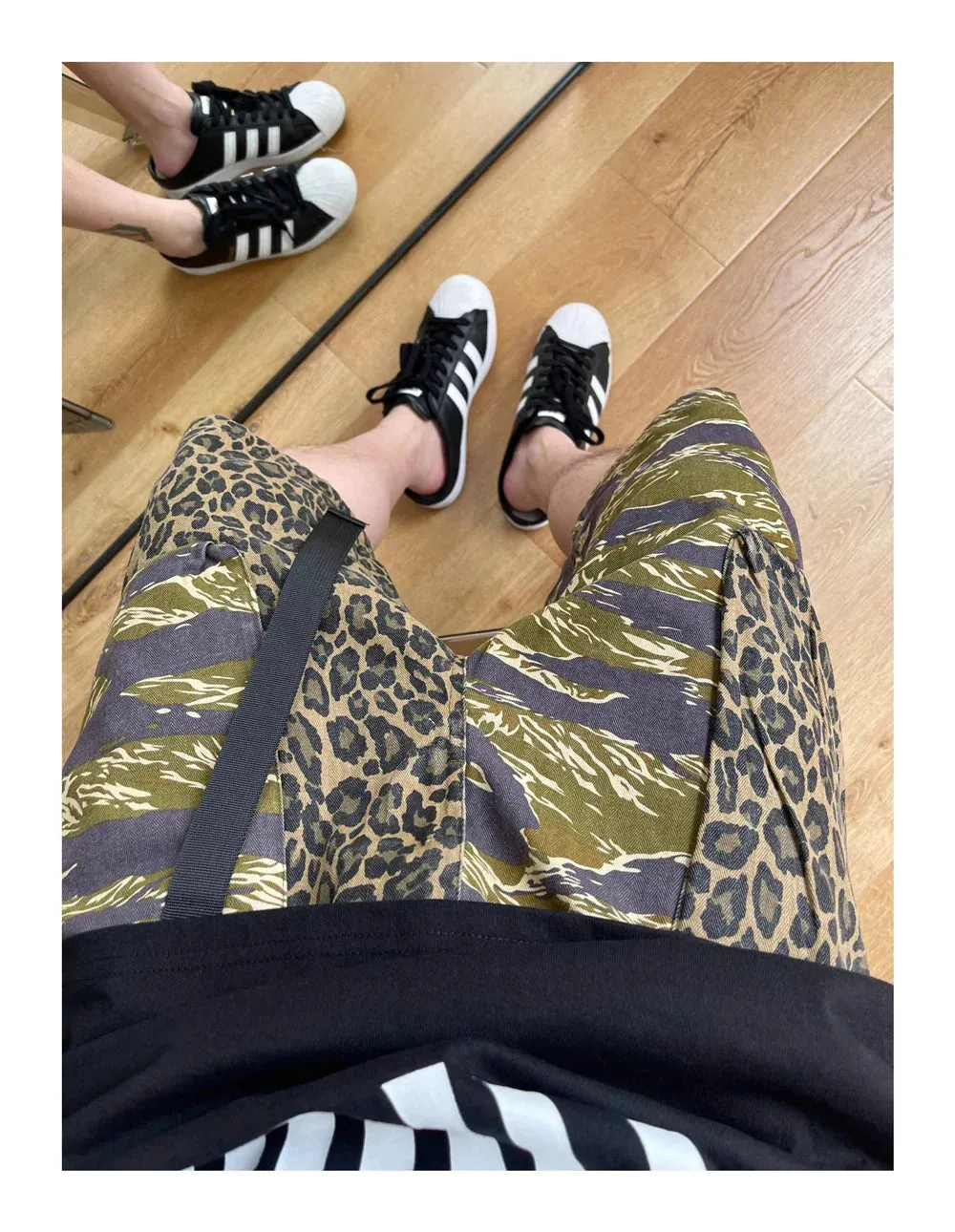 Camo/Animal Print Patchwork Shorts