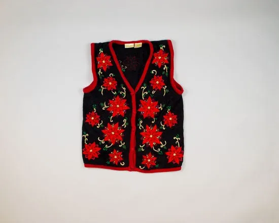 Can't Escape The Poinsettias-Small Christmas Sweater