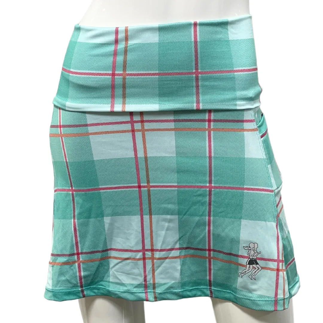 Caribbean Plaid Athletic Skirt Wide Waistband