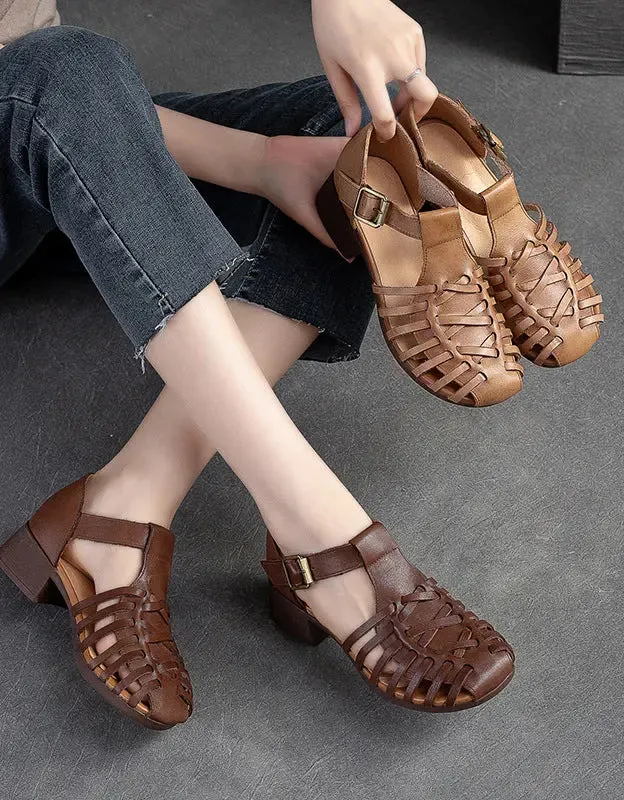 Close Toe Vintage Straps Sandals