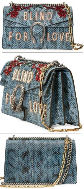 Dionysus embroidered snakeskin shoulder bag