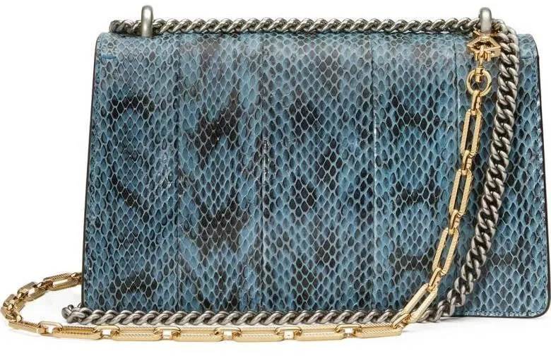 Dionysus embroidered snakeskin shoulder bag