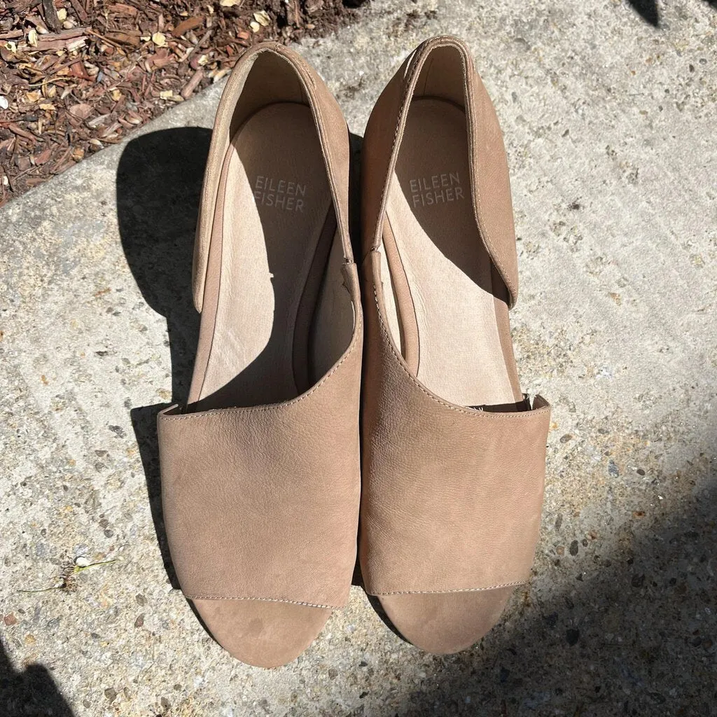 Eileen Fisher New Mango Leather Cork Sandals - Size 9