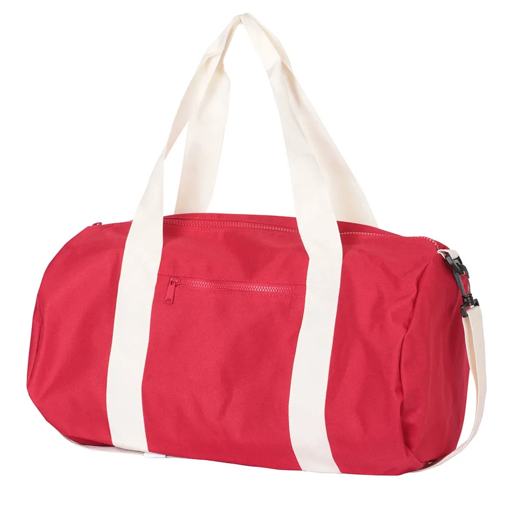 Embroidered Red Duffle Bag