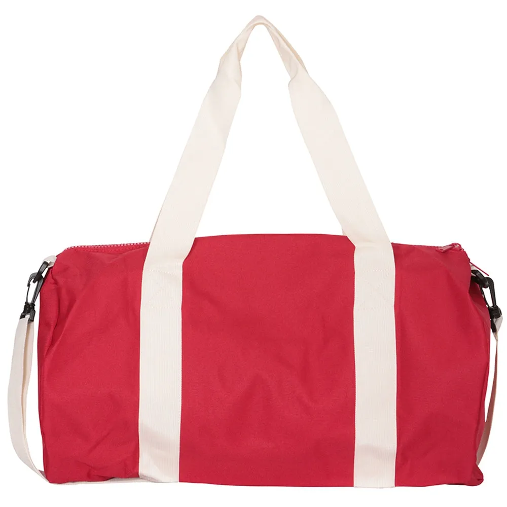 Embroidered Red Duffle Bag