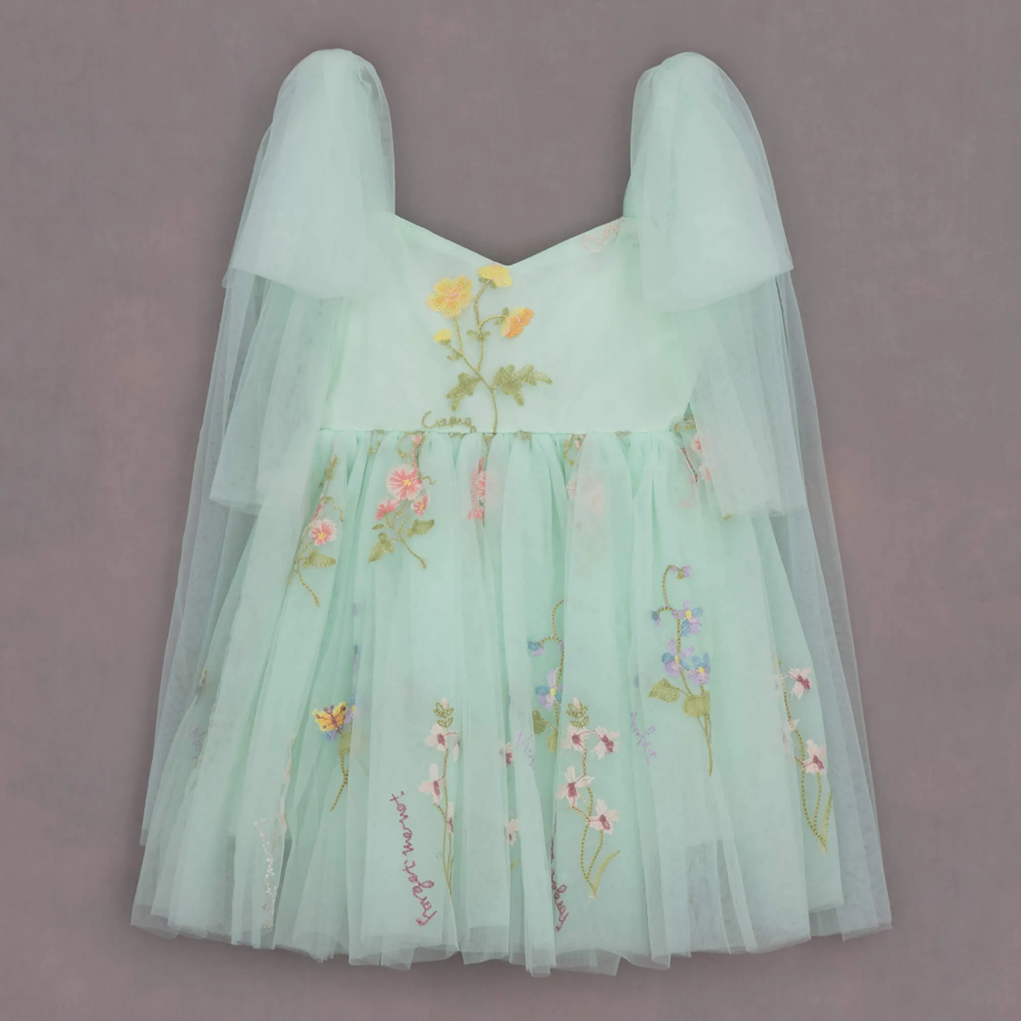 Enchanted Angel Dress - Embroidered Mint