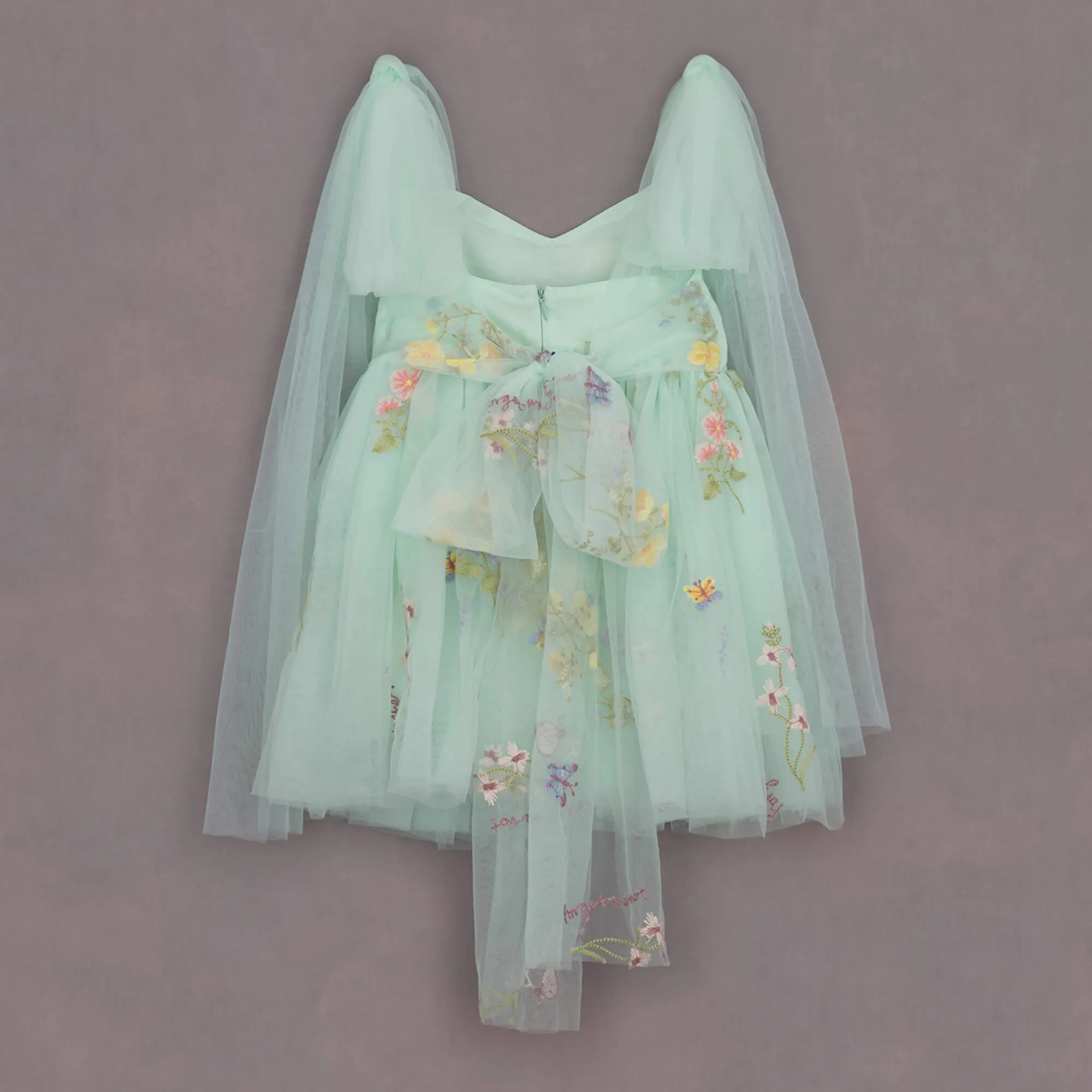 Enchanted Angel Dress - Embroidered Mint