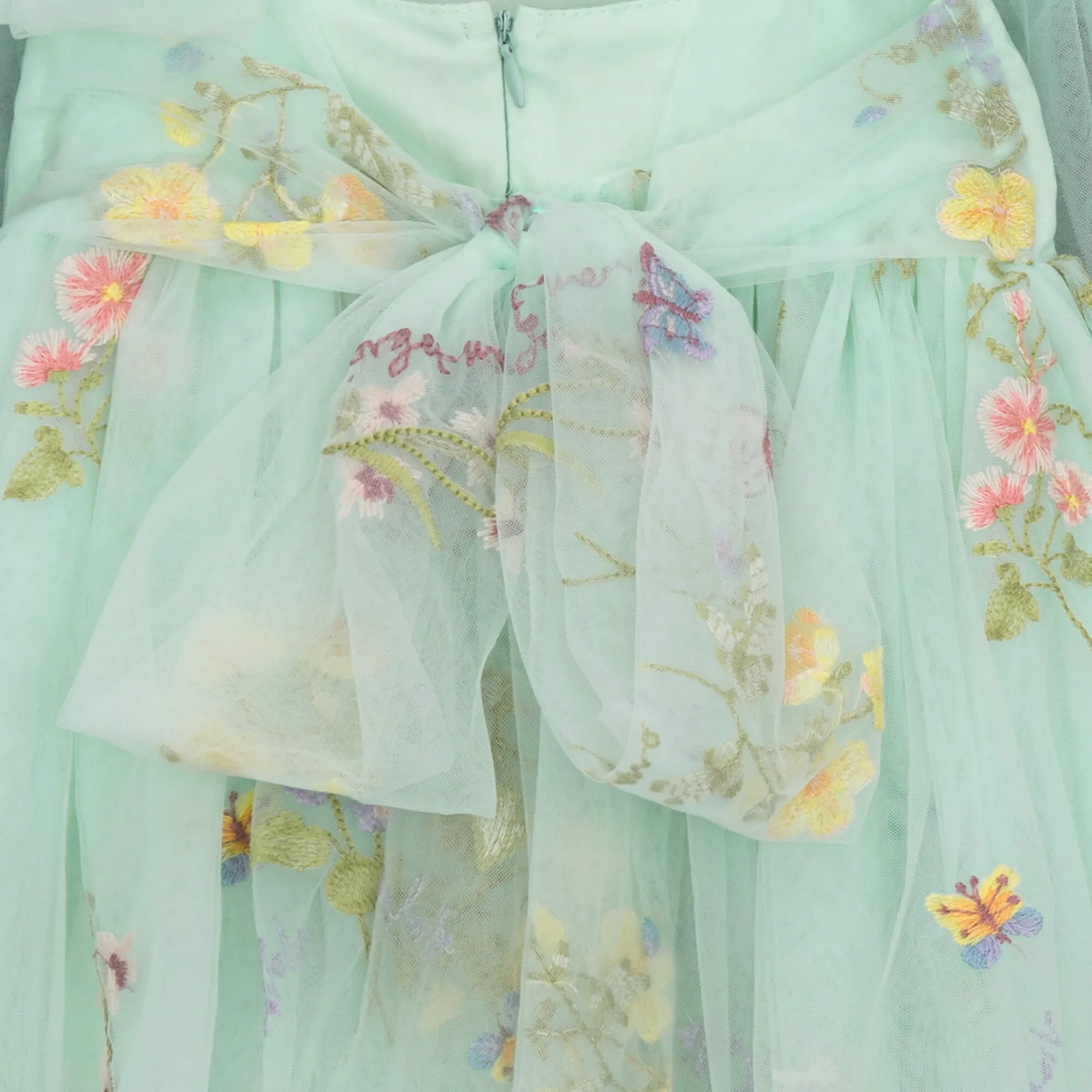 Enchanted Angel Dress - Embroidered Mint