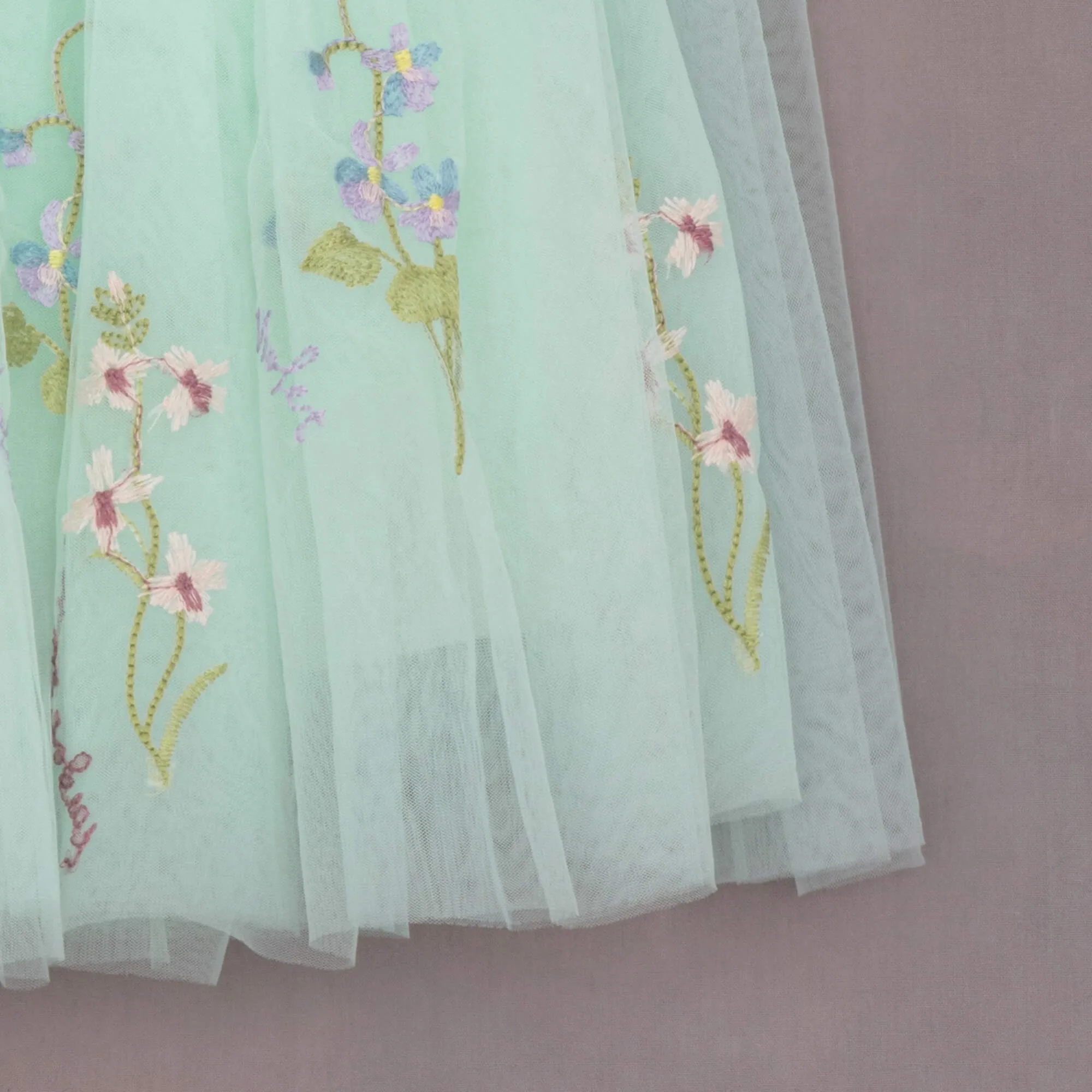 Enchanted Angel Dress - Embroidered Mint