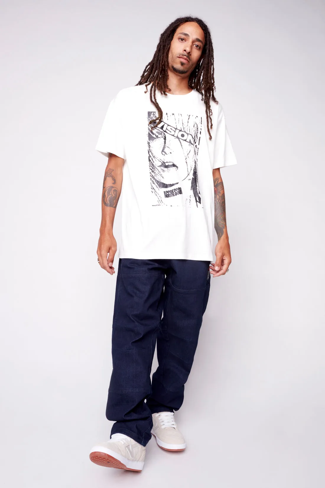 Face Print Logo T-Shirt - Ivory