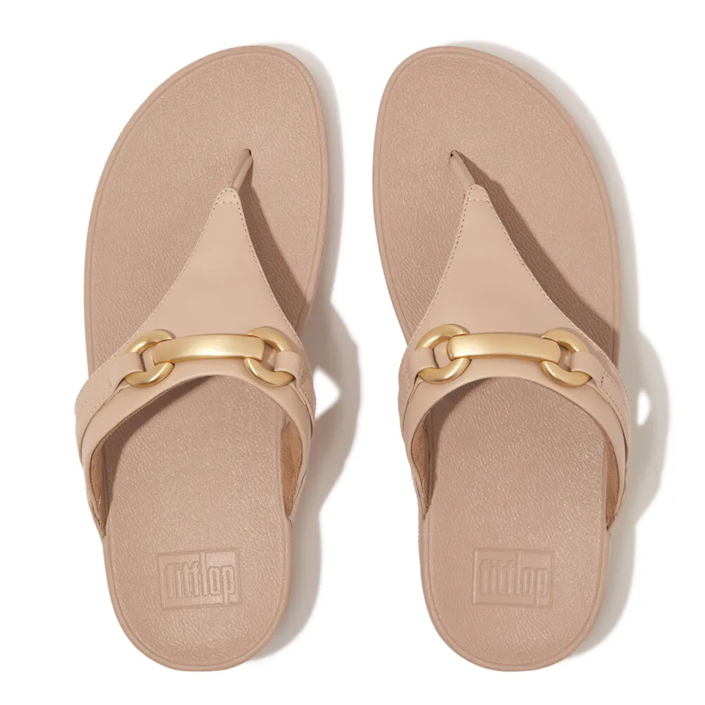 FItFlop Lulu Chunky Snaffle Leather Toe Post Classic Beige