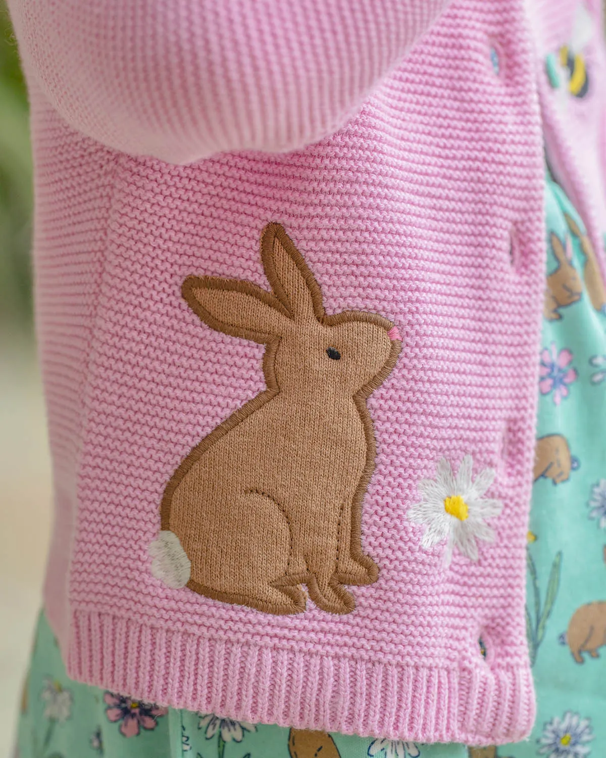 Frugi Colby Cardigan - Jellyfish / Rabbit