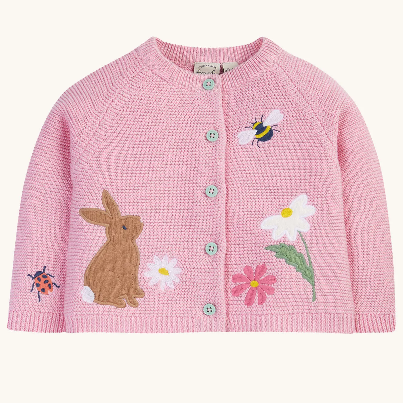 Frugi Colby Cardigan - Jellyfish / Rabbit