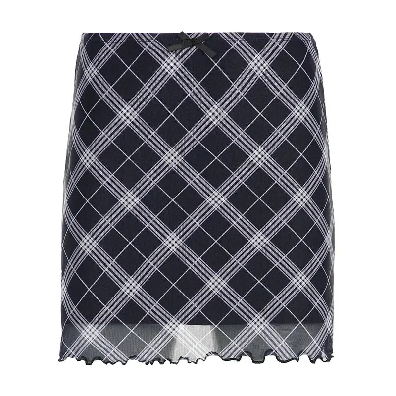 Goth 'Void' Black Plaid Harajuku Skirt