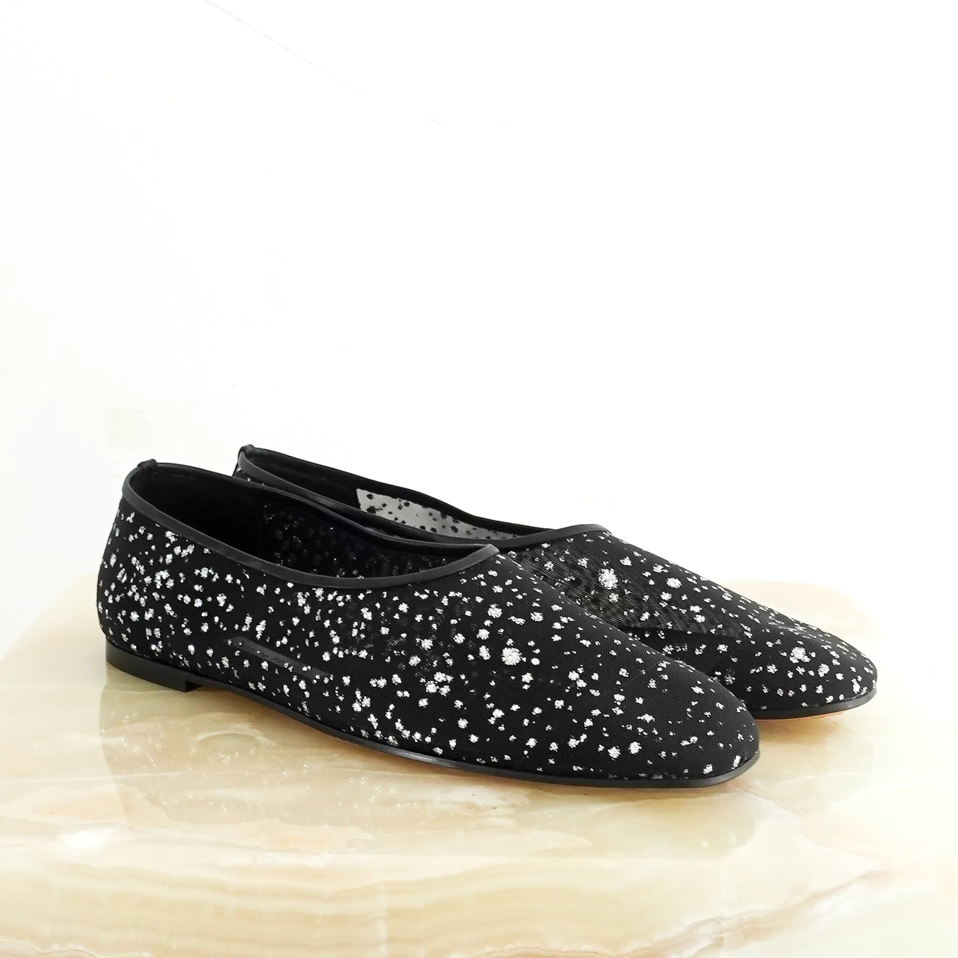 High throat ballet crystal ballet flats RRP £400