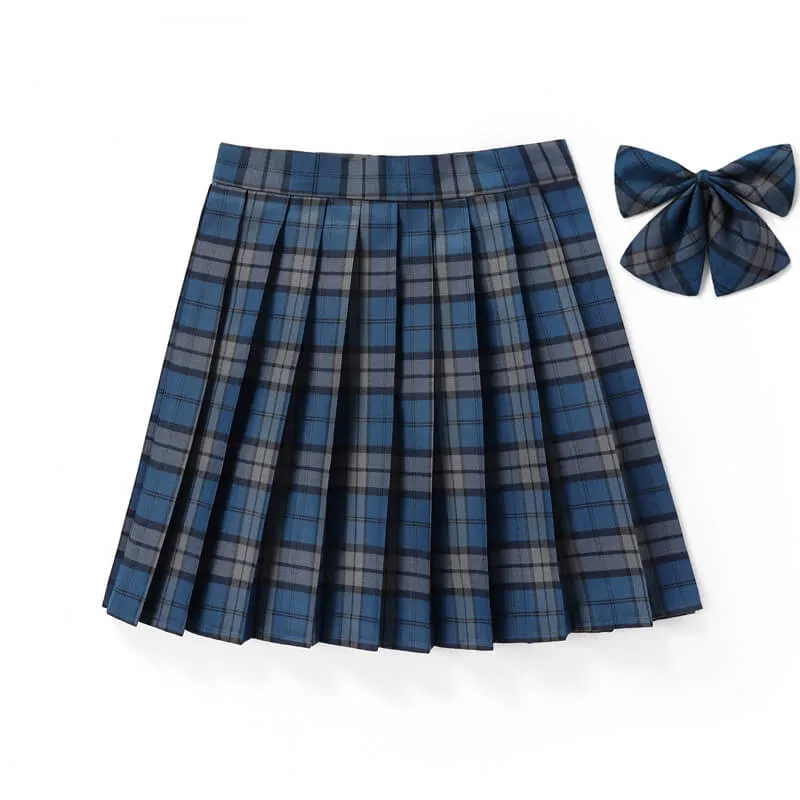 [JK Skirt Bow] 48cm vintage plaid uniform skirt