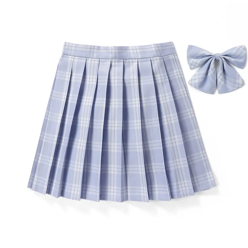 [JK Skirt Bow] 48cm vintage plaid uniform skirt