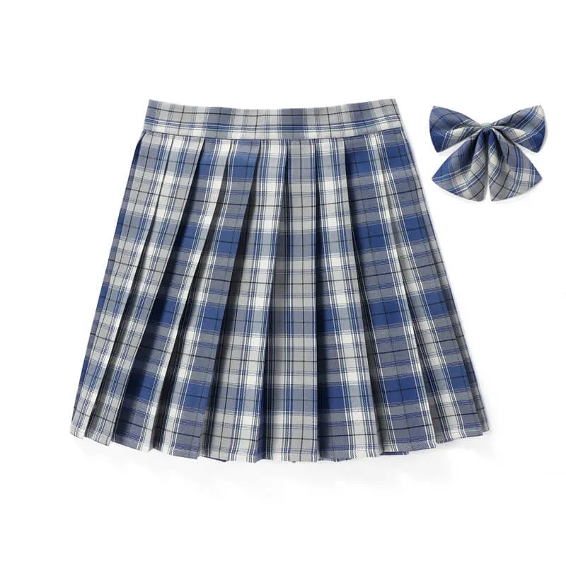 [JK Skirt Bow] 48cm vintage plaid uniform skirt