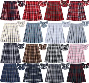 [JK Skirt Bow] 48cm vintage plaid uniform skirt