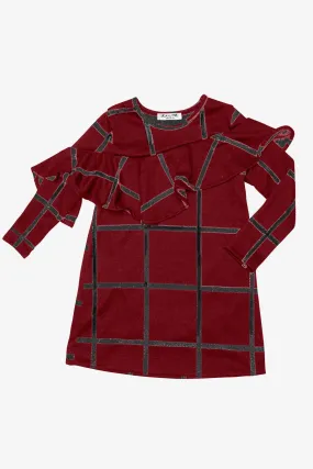 Joah Love Lenka Girls Dress - Burgundy