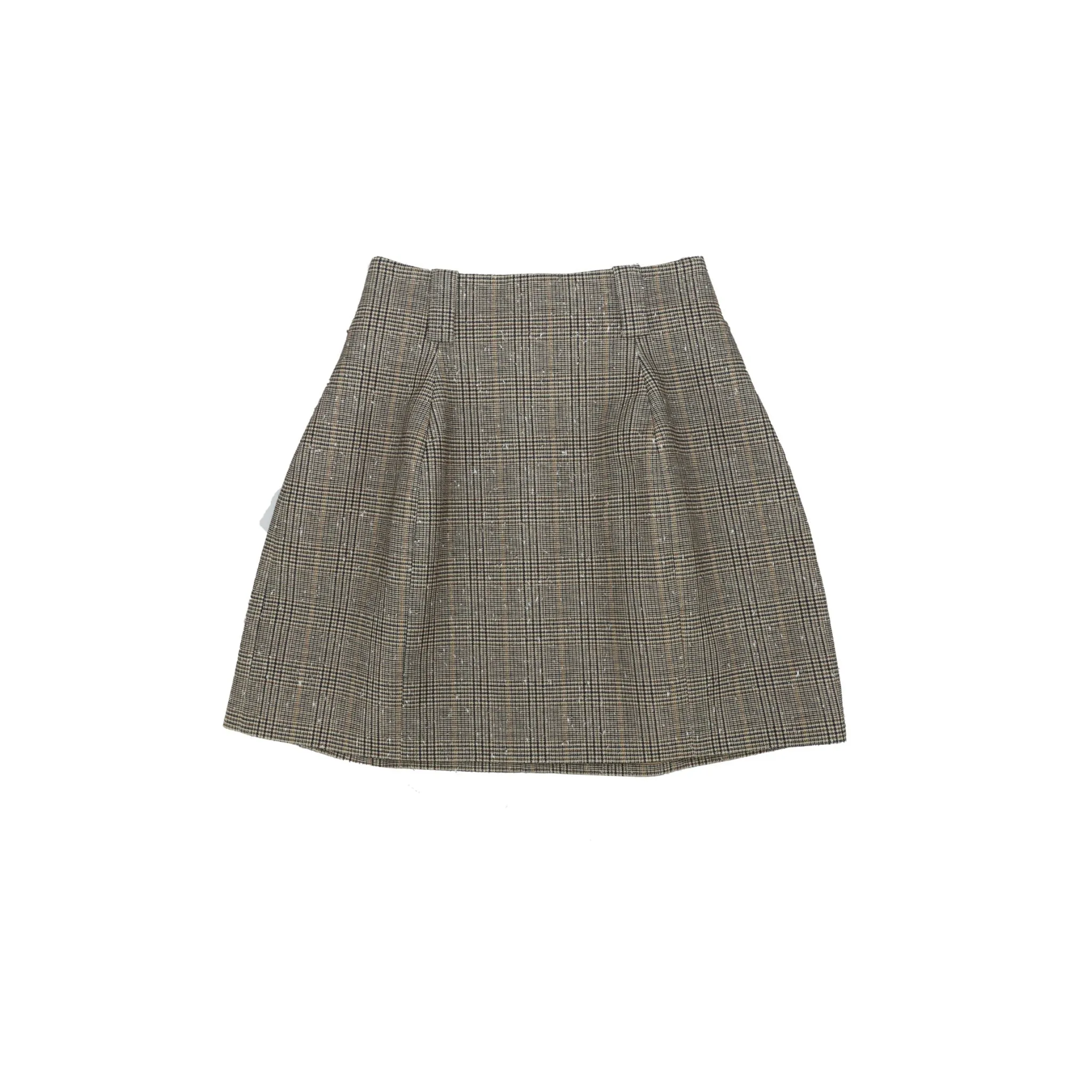 Knotted Cotton Plaid Short Skirt