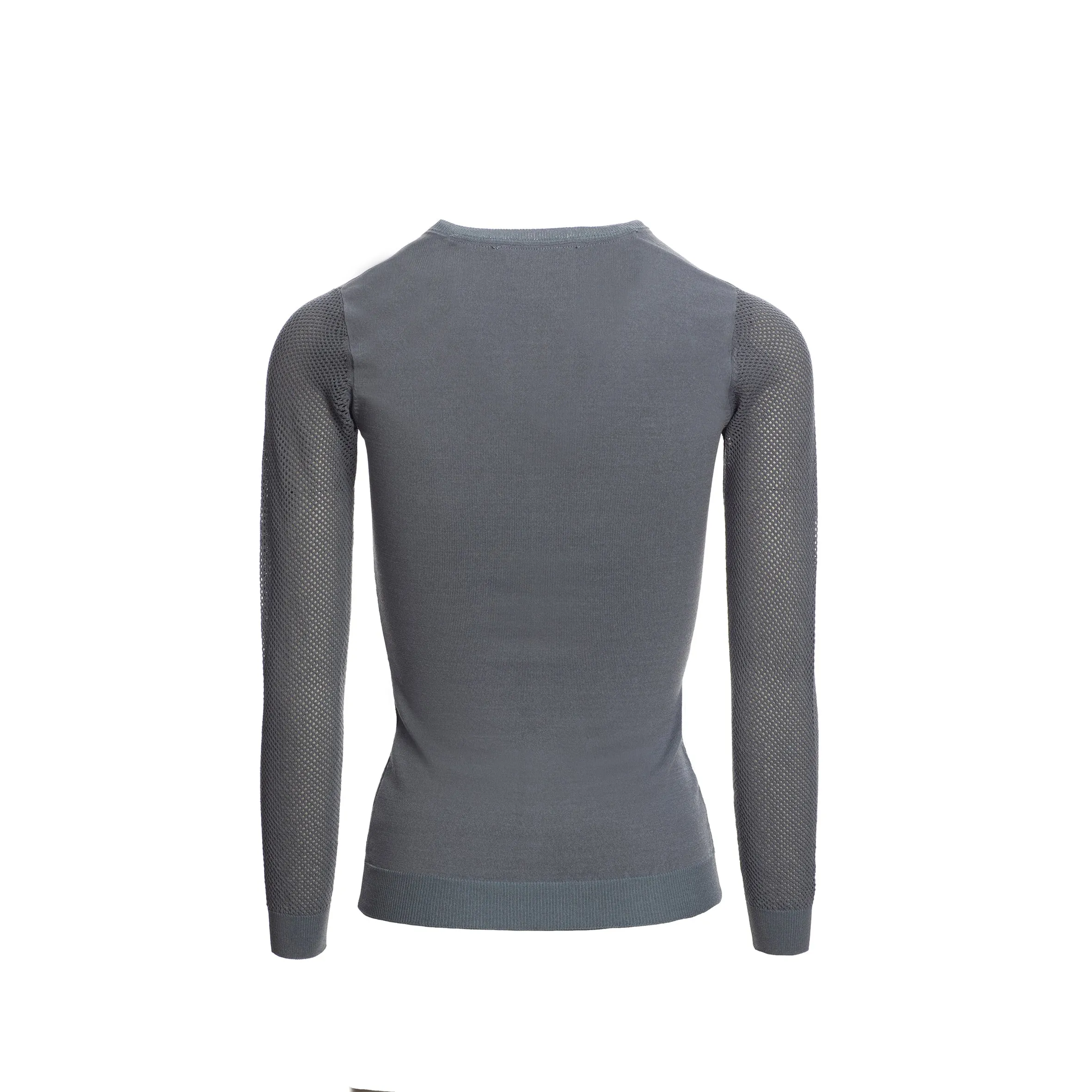 Ladies Sweater with Perforated Sleeves