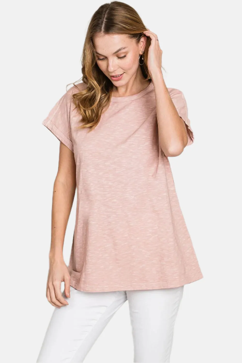 Light Mauve Plaid Short Sleeve T-Shirt