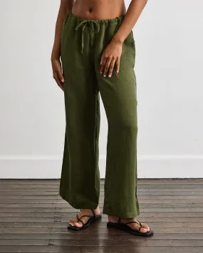 Lounge Linen Pants in Olive