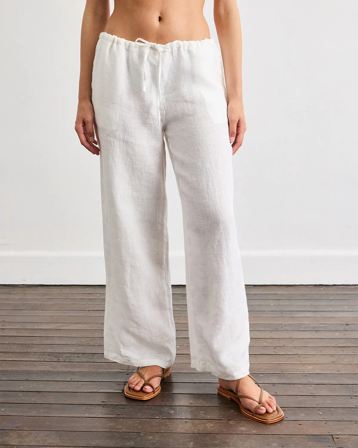 Lounge Linen Pants in White