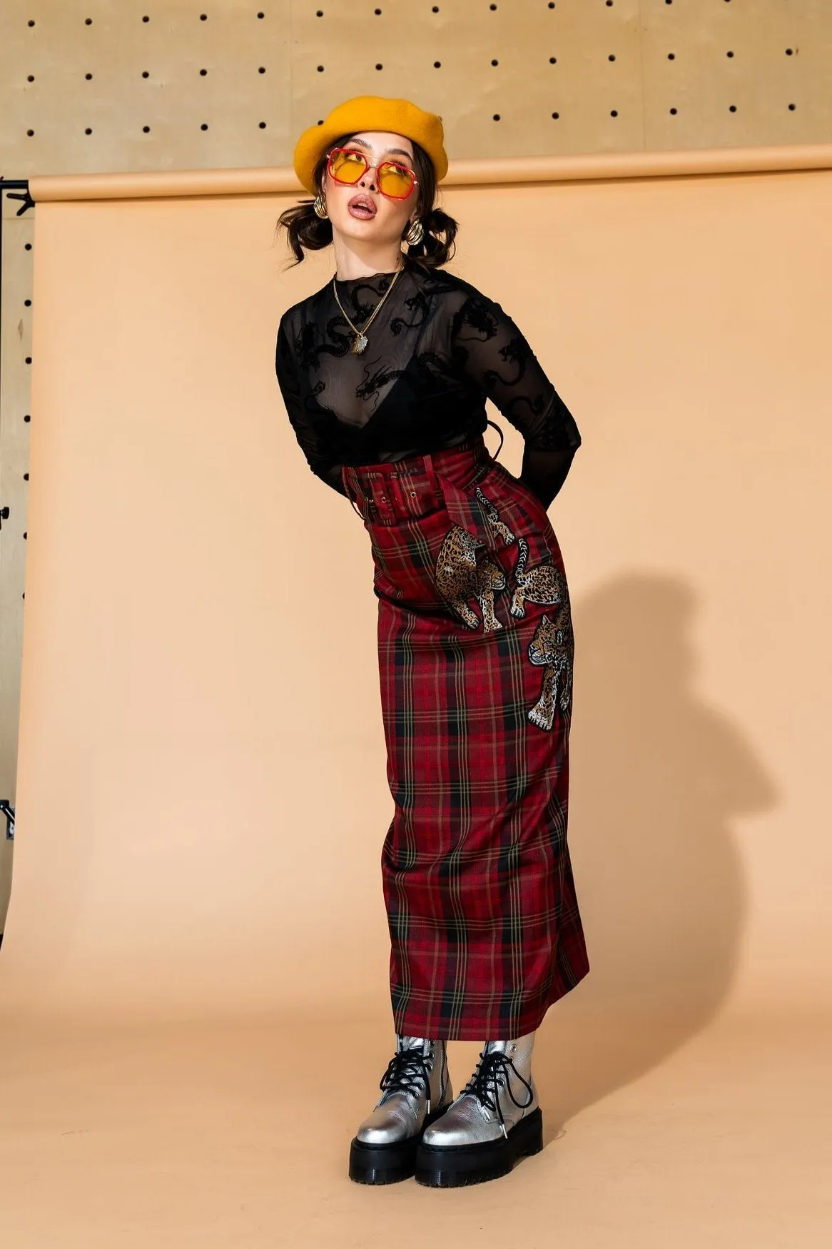 Mischief Maker Plaid Skirt in Red