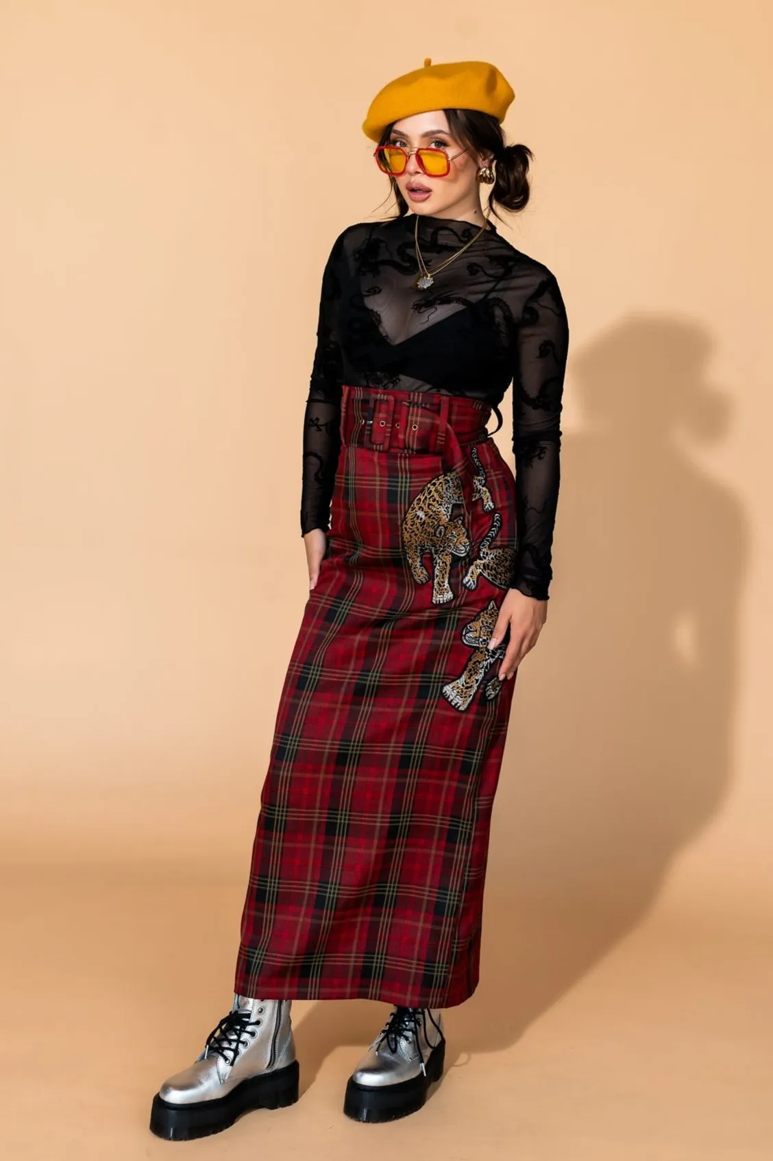 Mischief Maker Plaid Skirt in Red