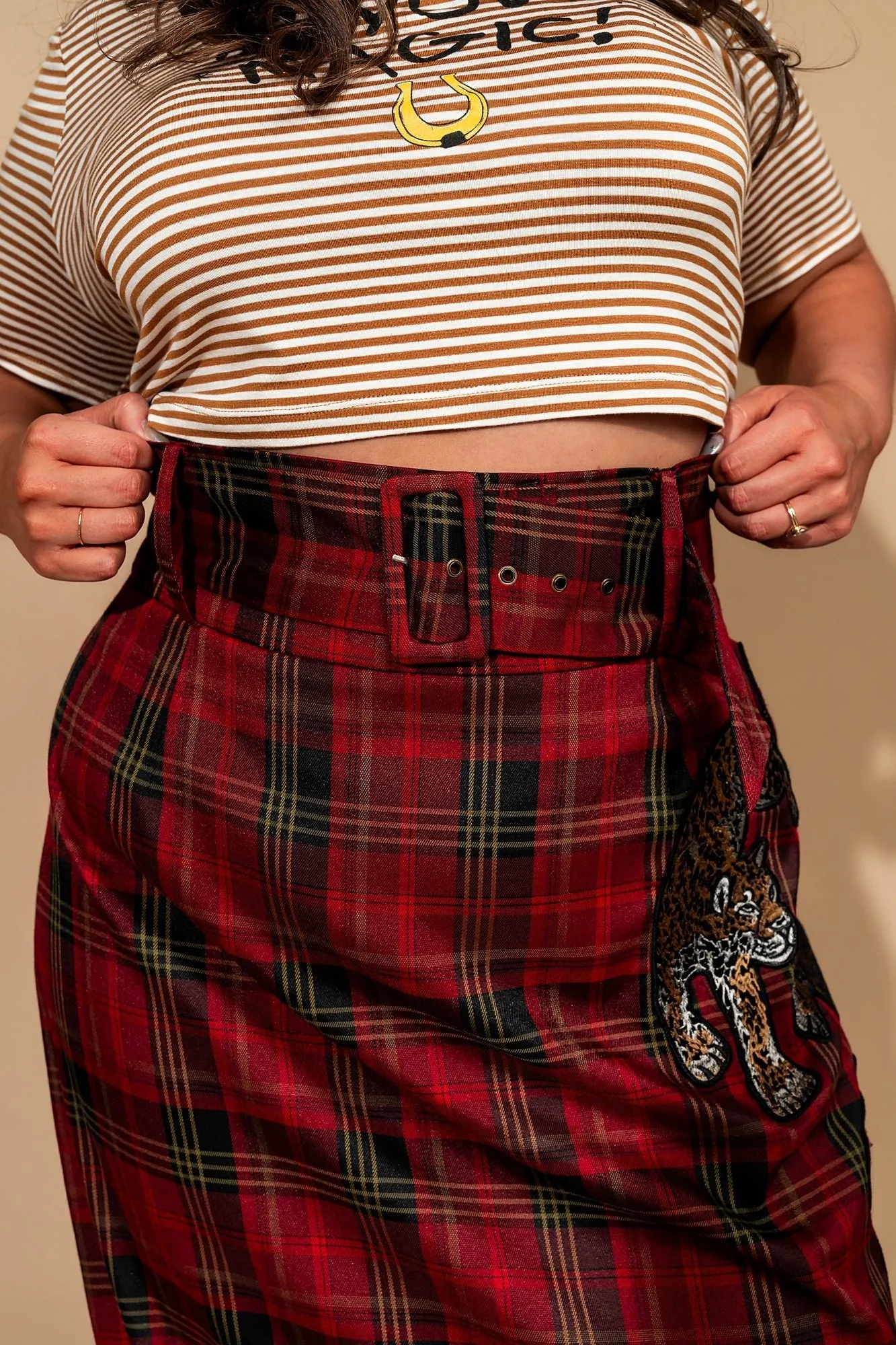 Mischief Maker Plaid Skirt in Red