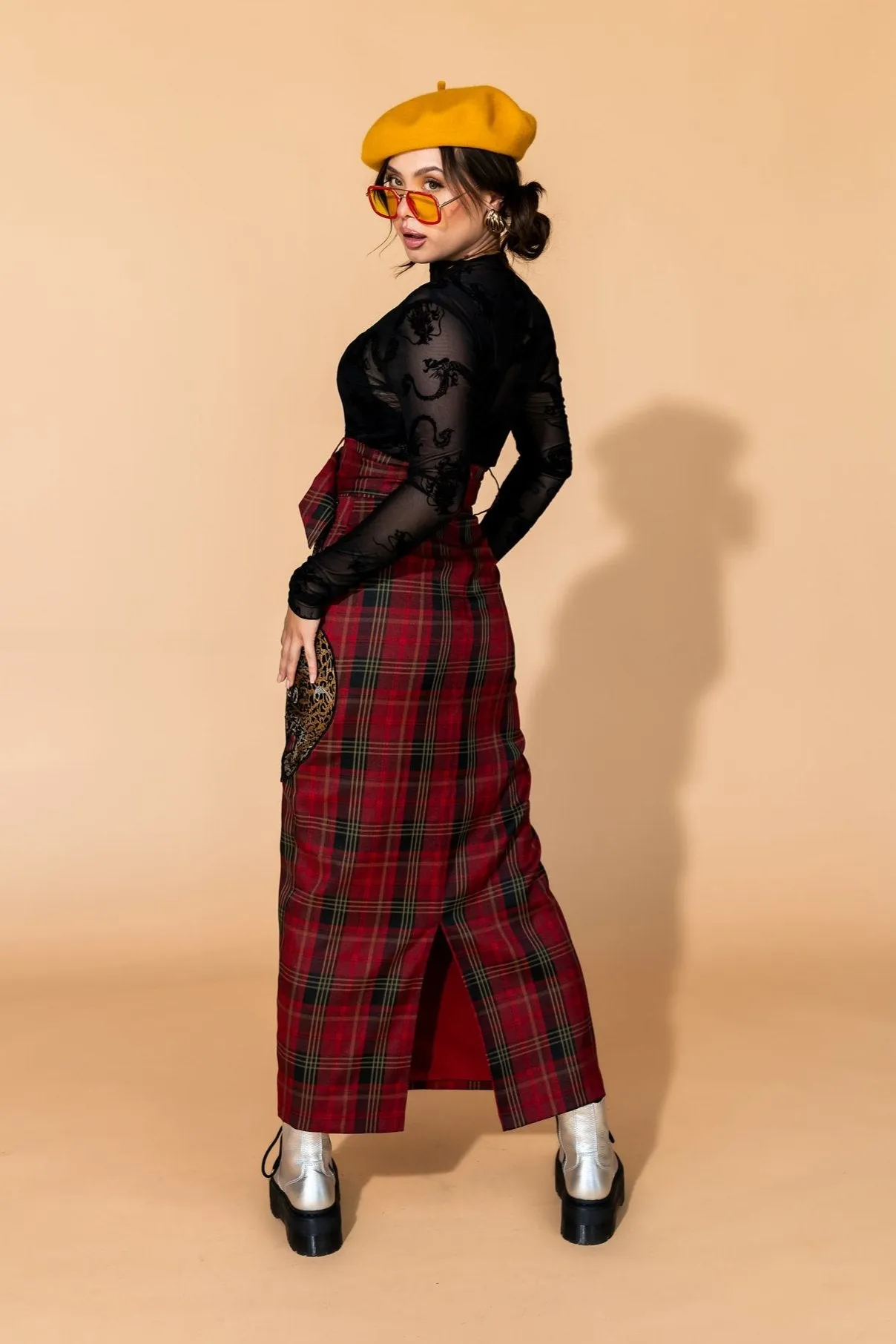 Mischief Maker Plaid Skirt in Red