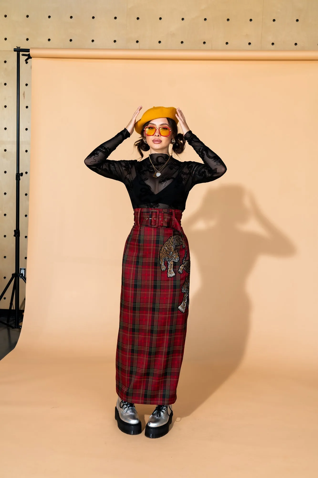 Mischief Maker Plaid Skirt in Red