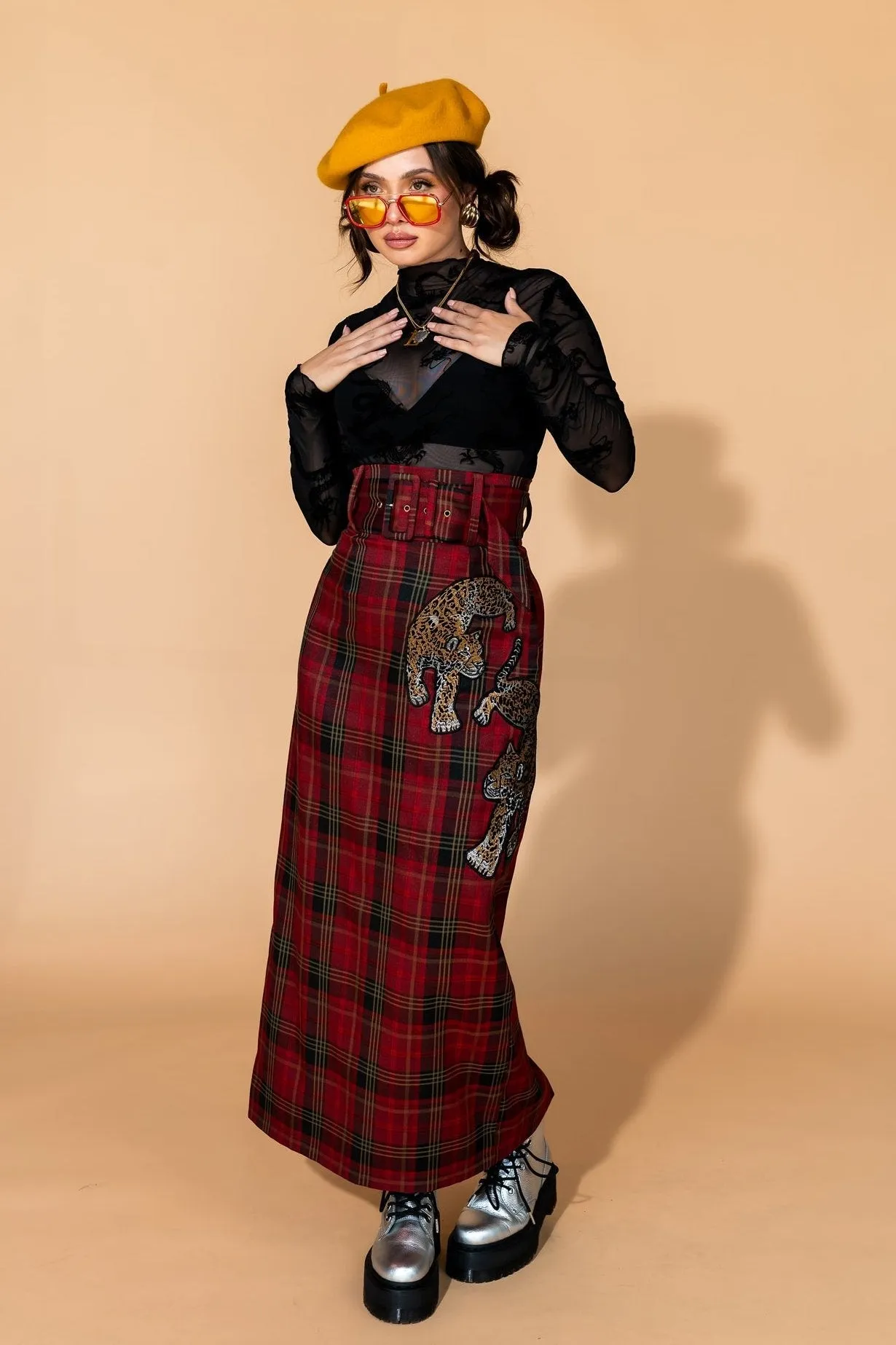 Mischief Maker Plaid Skirt in Red