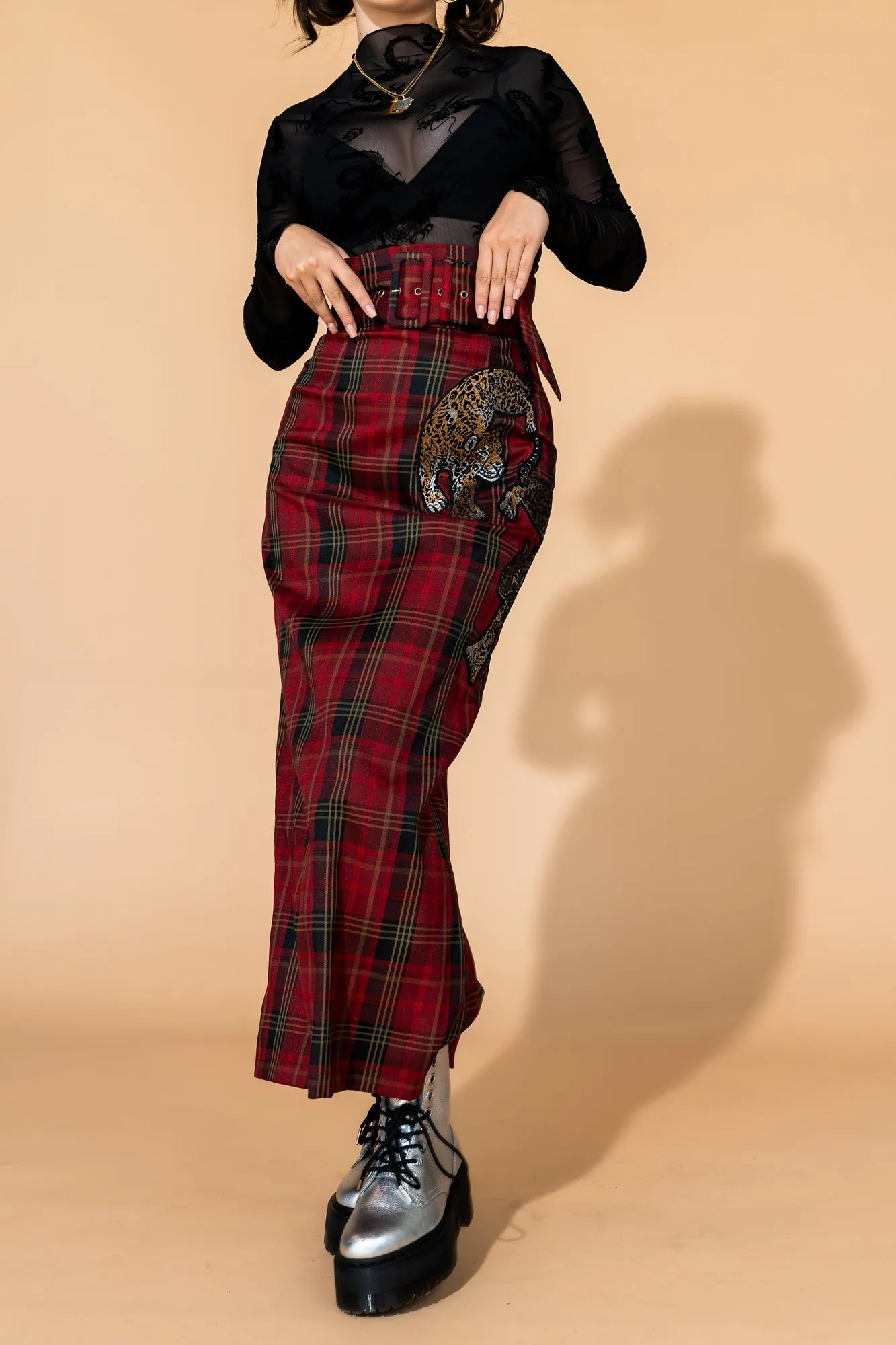 Mischief Maker Plaid Skirt in Red