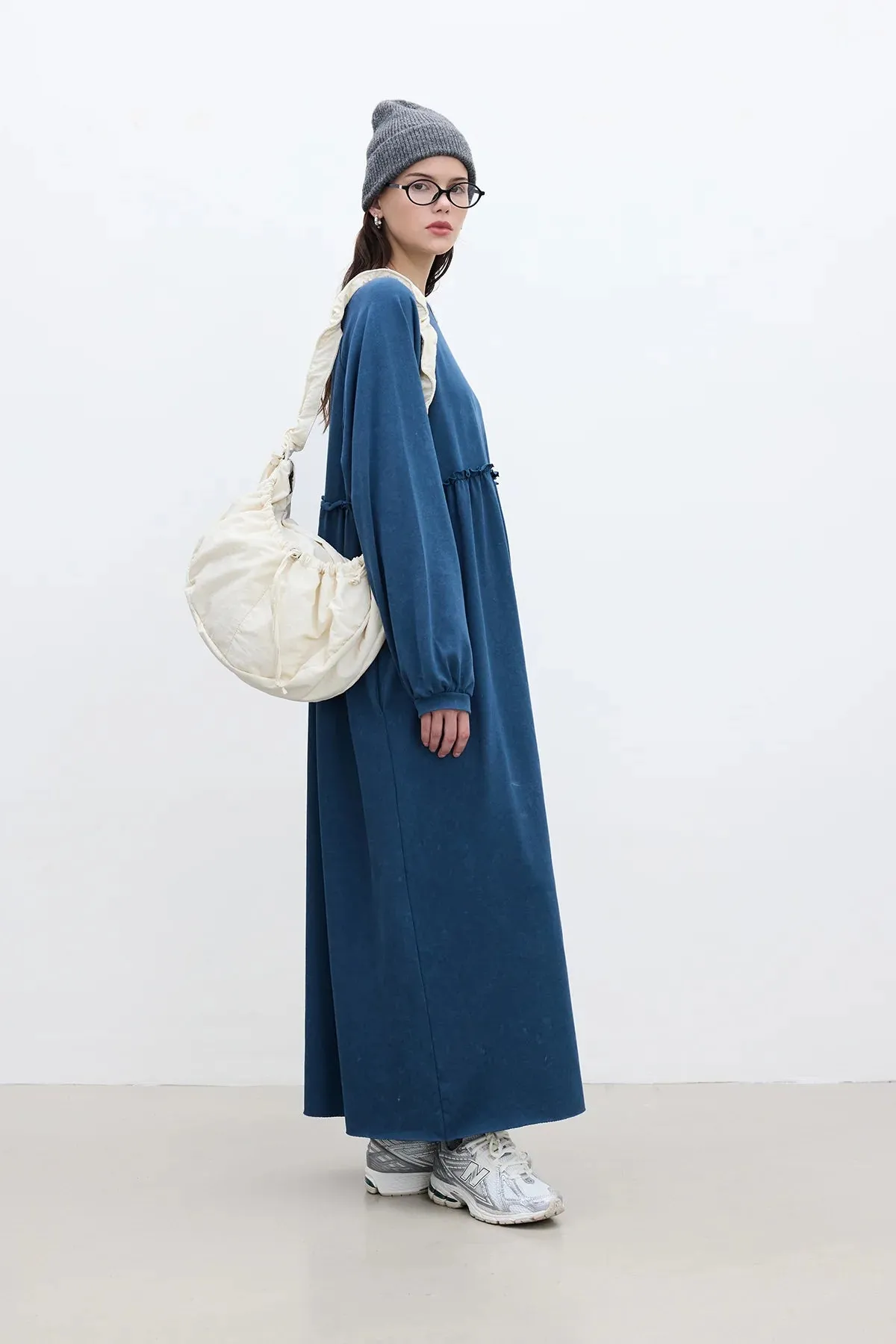 Oversized Ruched Dress Indigo