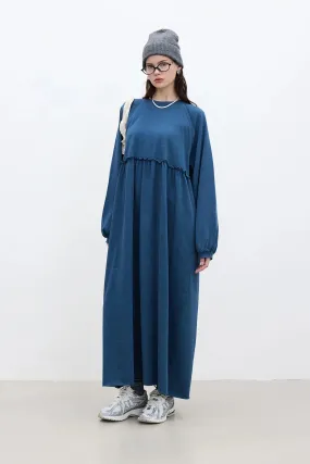 Oversized Ruched Dress Indigo