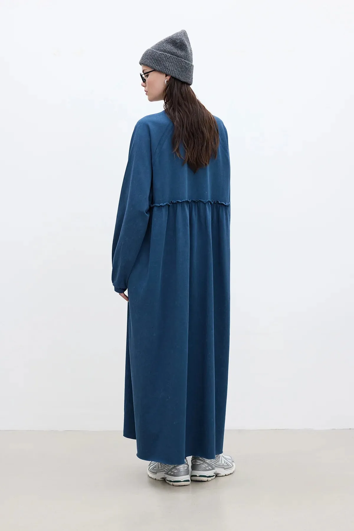 Oversized Ruched Dress Indigo