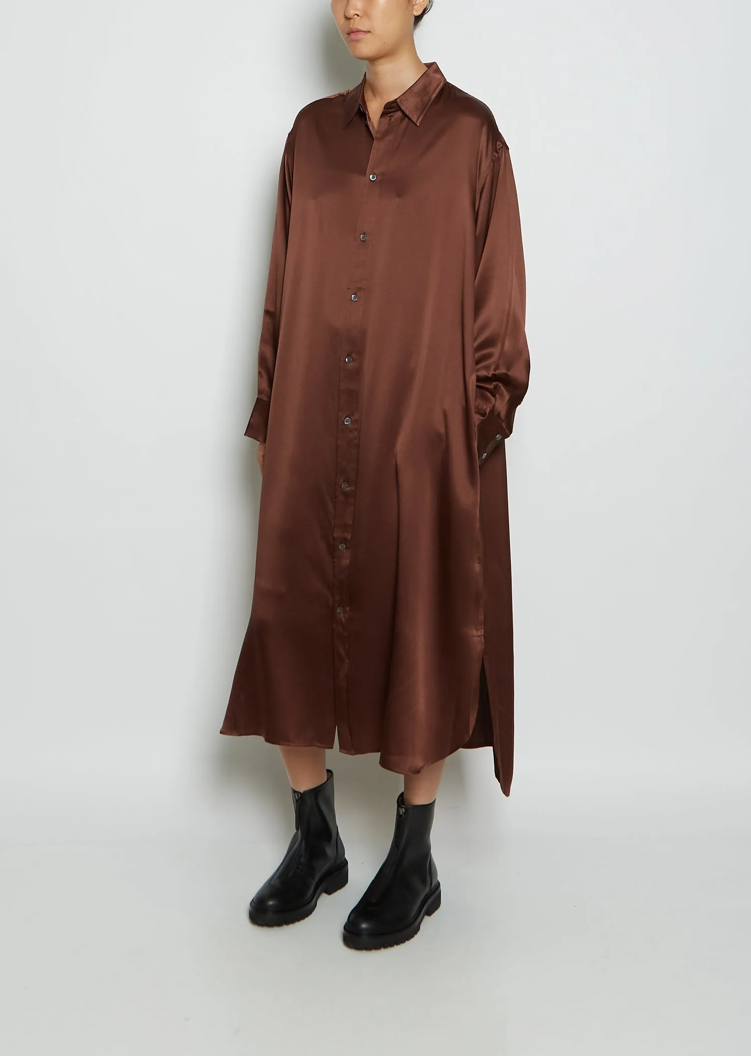 Oversized Silk Shirtdress