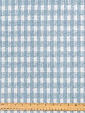 Plaid Wool Coating Deadstock - Light Blue   White - Swatch