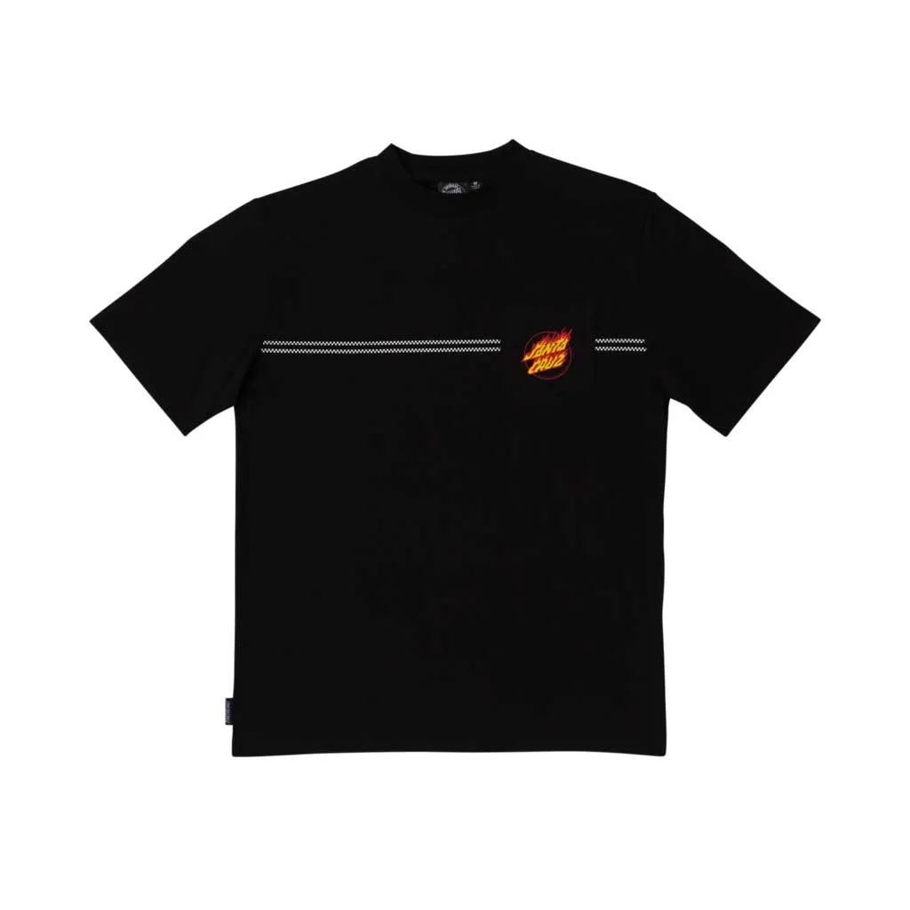 Santa Cruz Check Ringed Flamed Dot SS Pocket Tee - Black